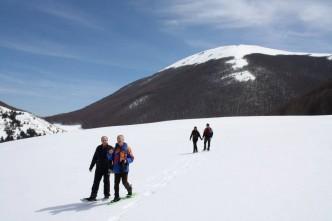 Escursionisti sulla neve del Pollino