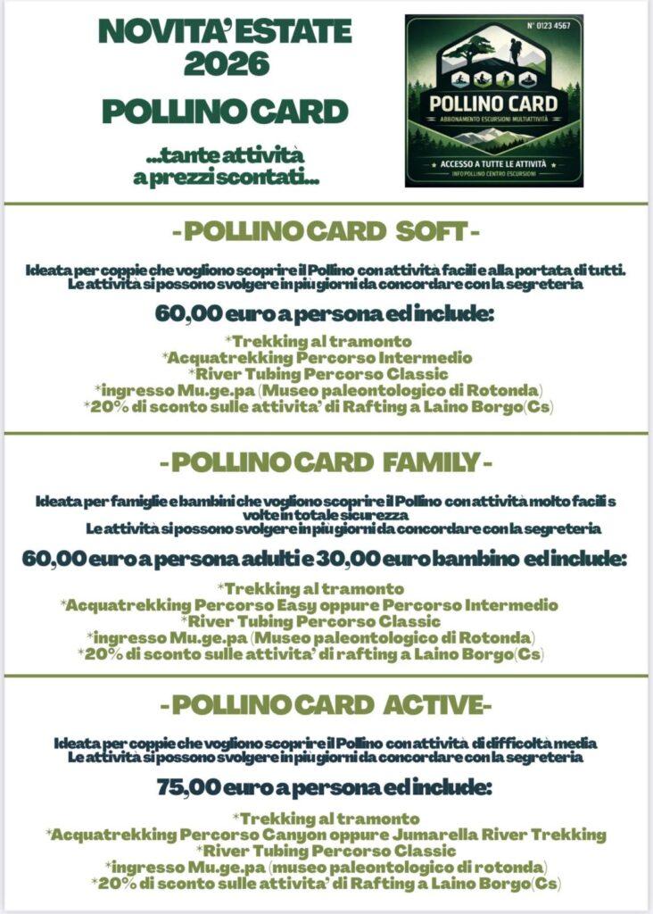 POLLINO CARD: TANTE ATTIVITA' SUL POLLINO 2 pollino card sintesi